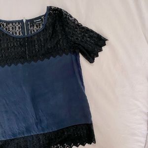 The Kooples Dentelle Skull Embroidered Silk Size Small